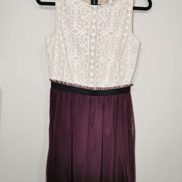 Mini Dress White and Purple - Picture 4 of 5